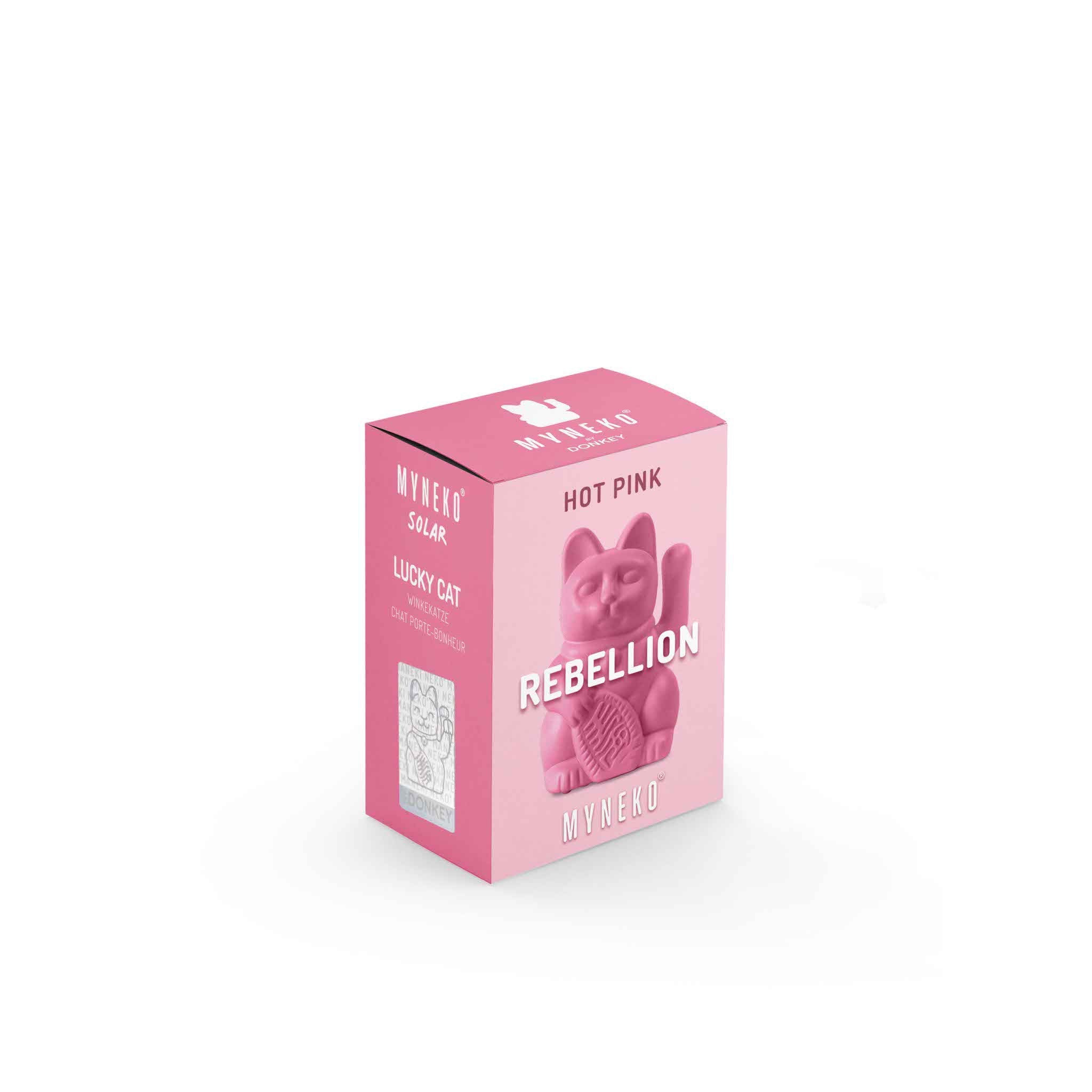 Solar Lucky Cat Winkekatze hot pink