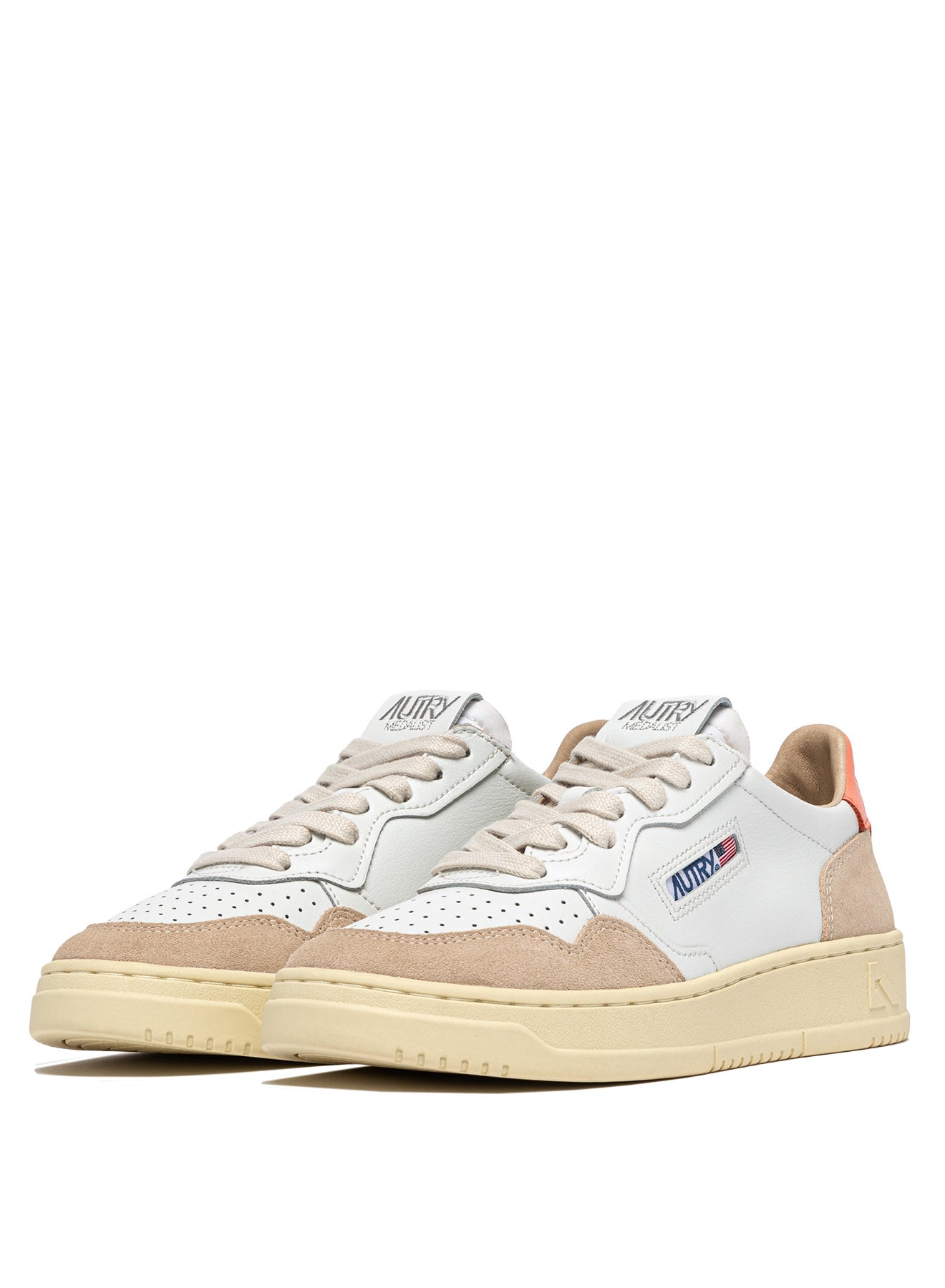 AUTRY Women Medalist LS13 - Leder weiß/peach pink