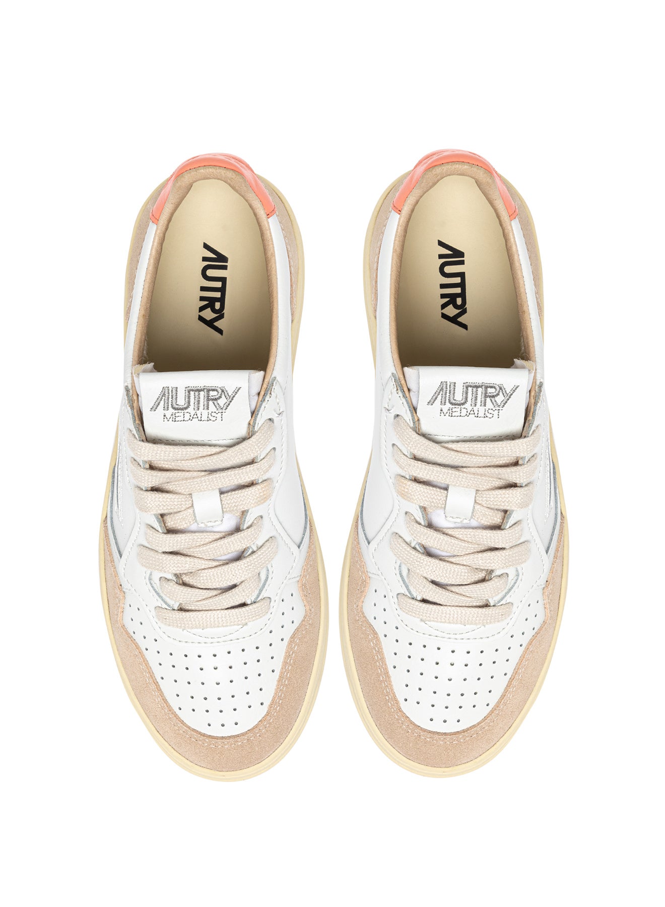 AUTRY Women Medalist LS13 - Leder weiß/peach pink
