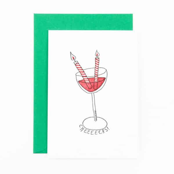 Wine with Candles - Card
