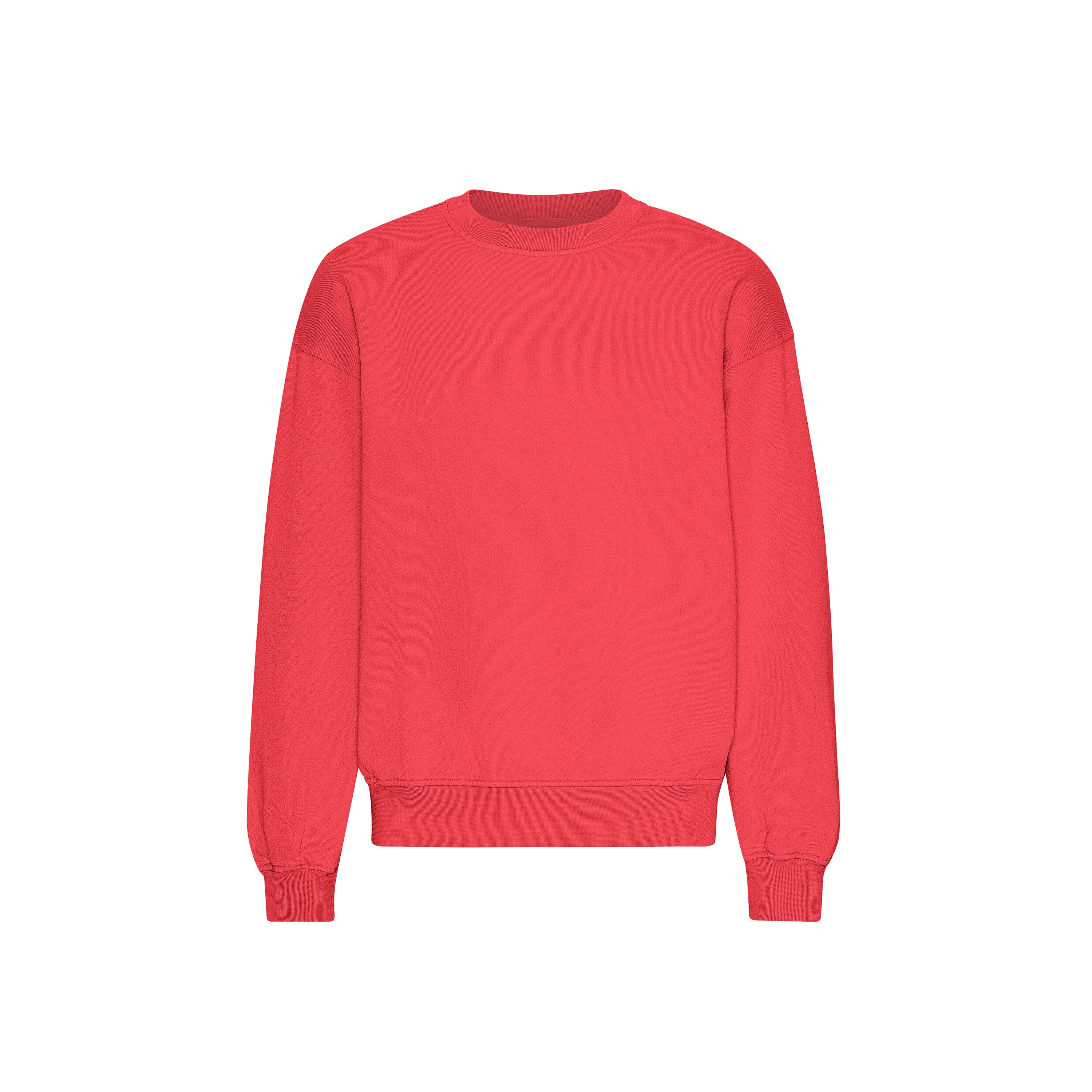 Organic Oversized Crew - Red tangerine