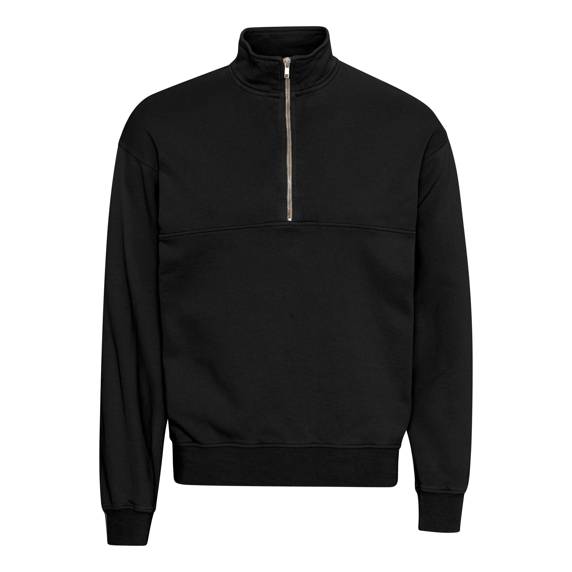 Organic Quarter Zip - Deep Black