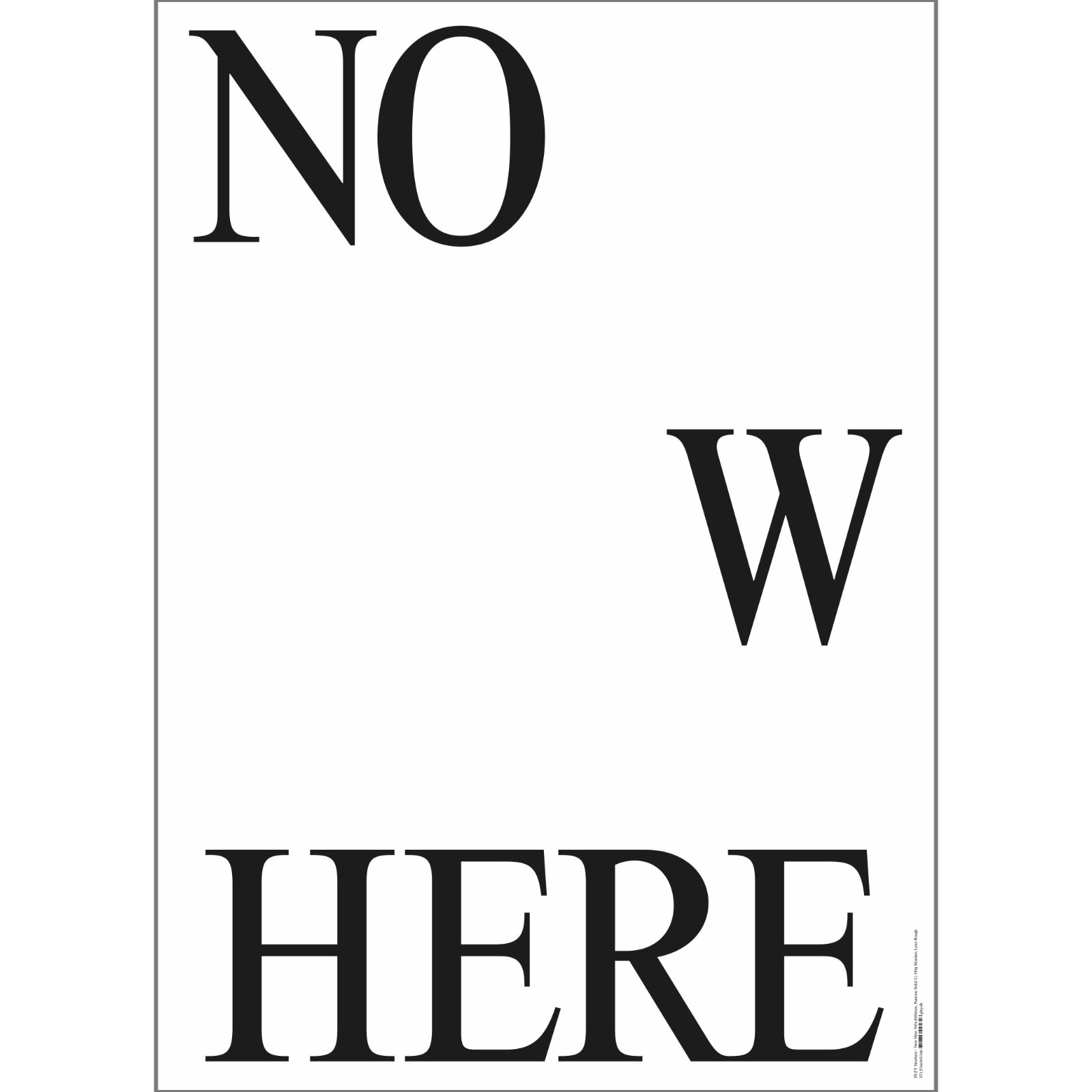 Poster NO WHERE / NOW HERE - 70x100 cm