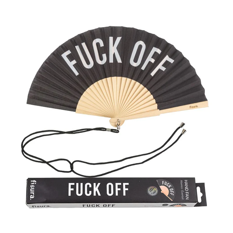 Hand fan FUCK OFF black