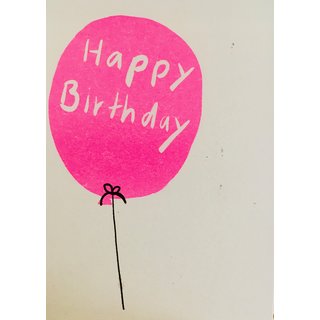 Birthday Pinker Balloon - Klappkarte