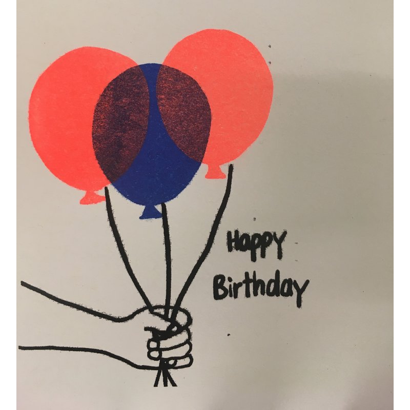 Happy Birthday Balloons - Klappkarte