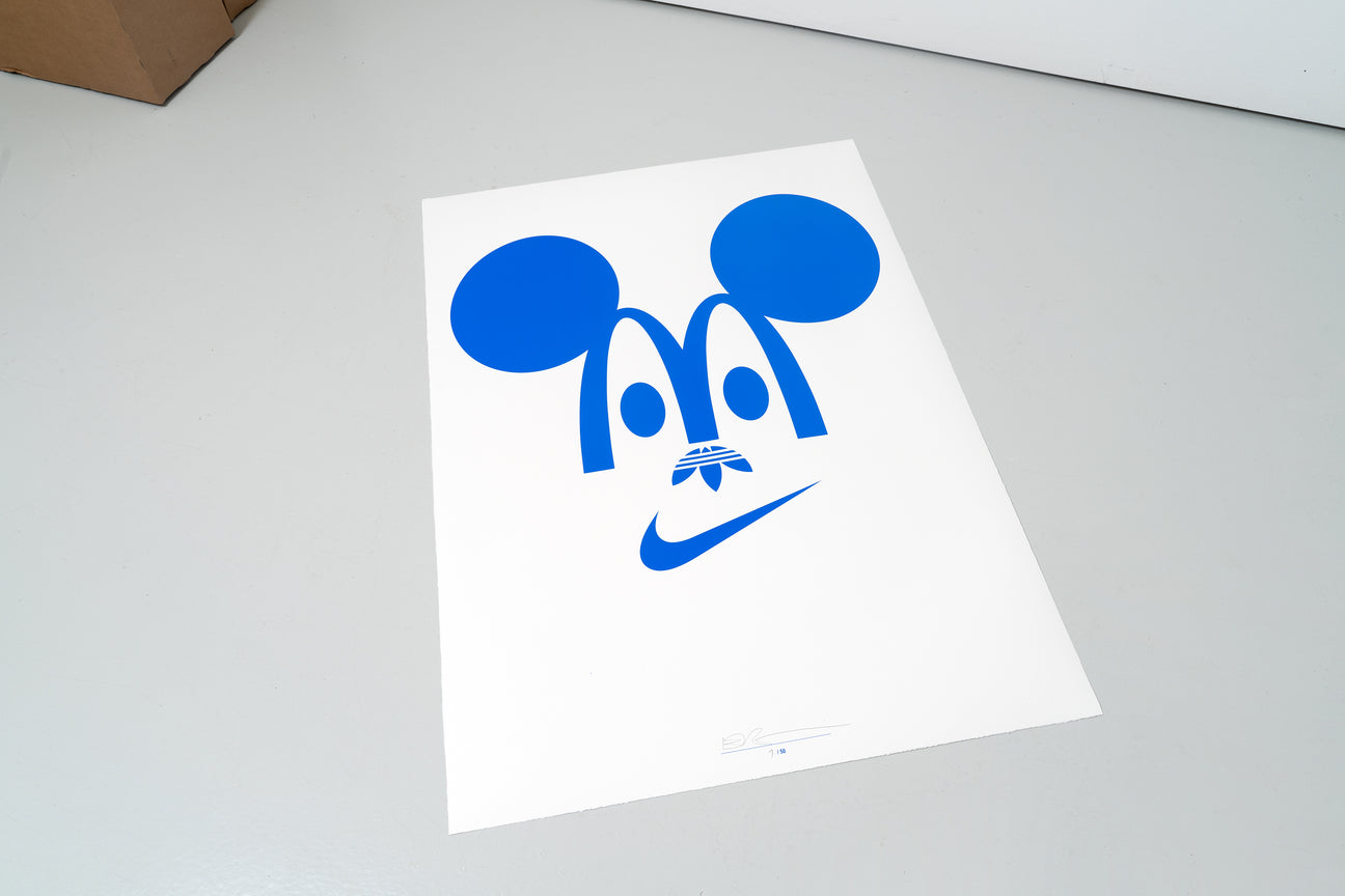 Siebdruck - HAPPY BRANDING blue 70 x 100 cm